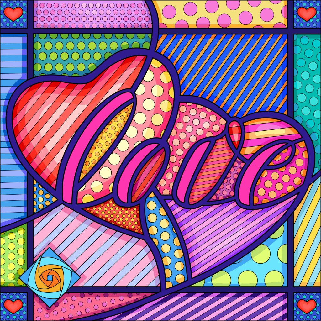 Love Hearts Pop Art