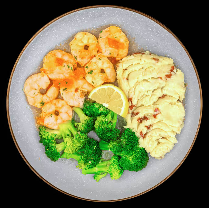 Shrimp and Broccoli Plate