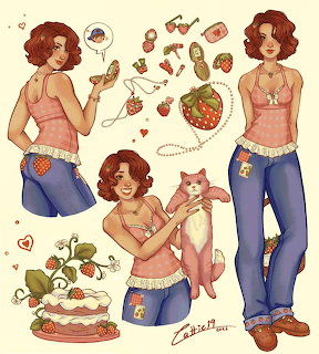 Girl Character Sheet Strawberies