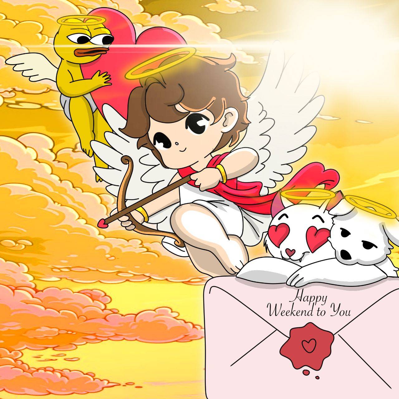 Anime Cupid with Hearts