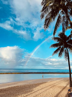 Rainbow Over Tropical Beach