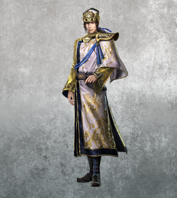 Xun Yu character in golden embroidered robes and crown from Dynasty Warriors Abyss