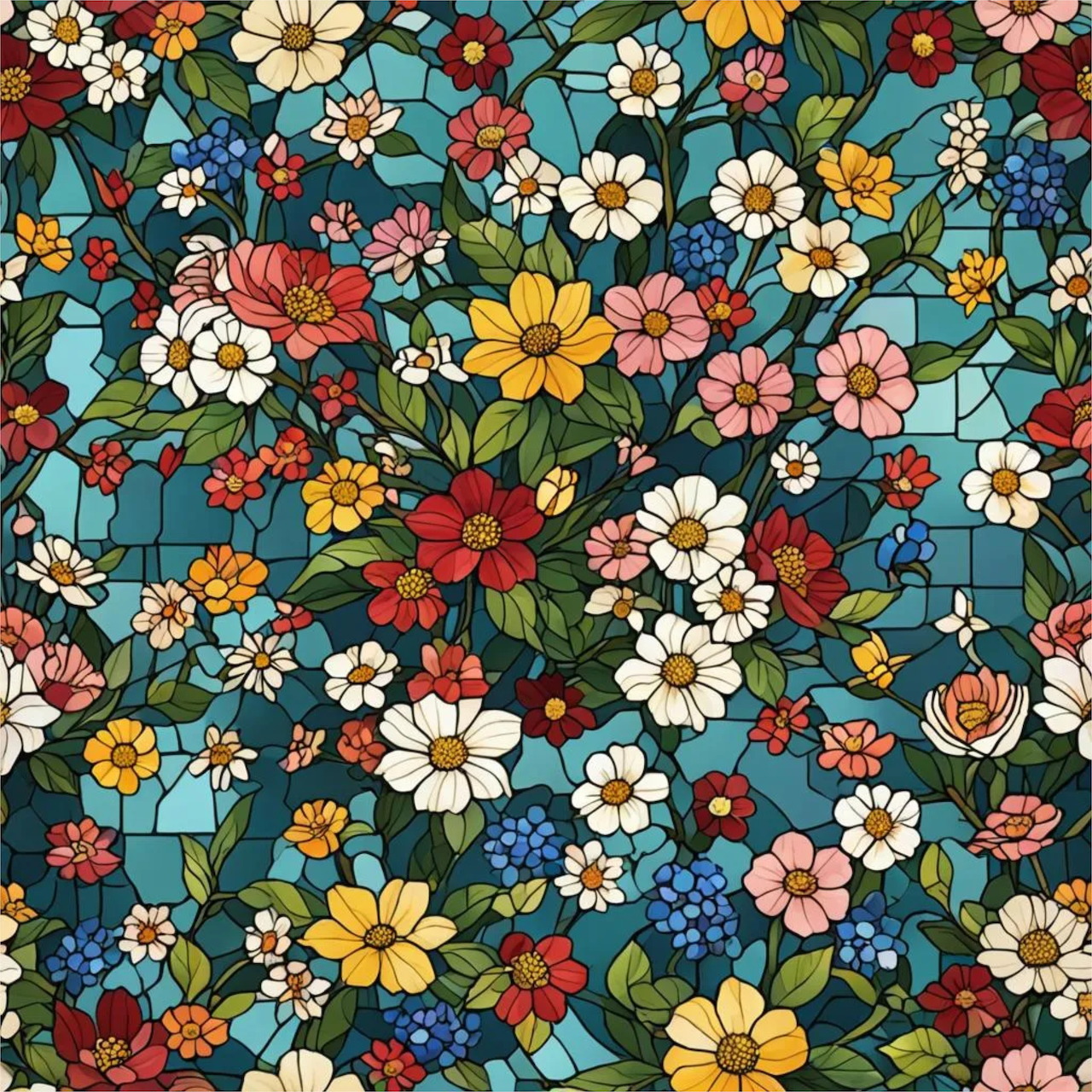 Stained Glass Floral Pattern