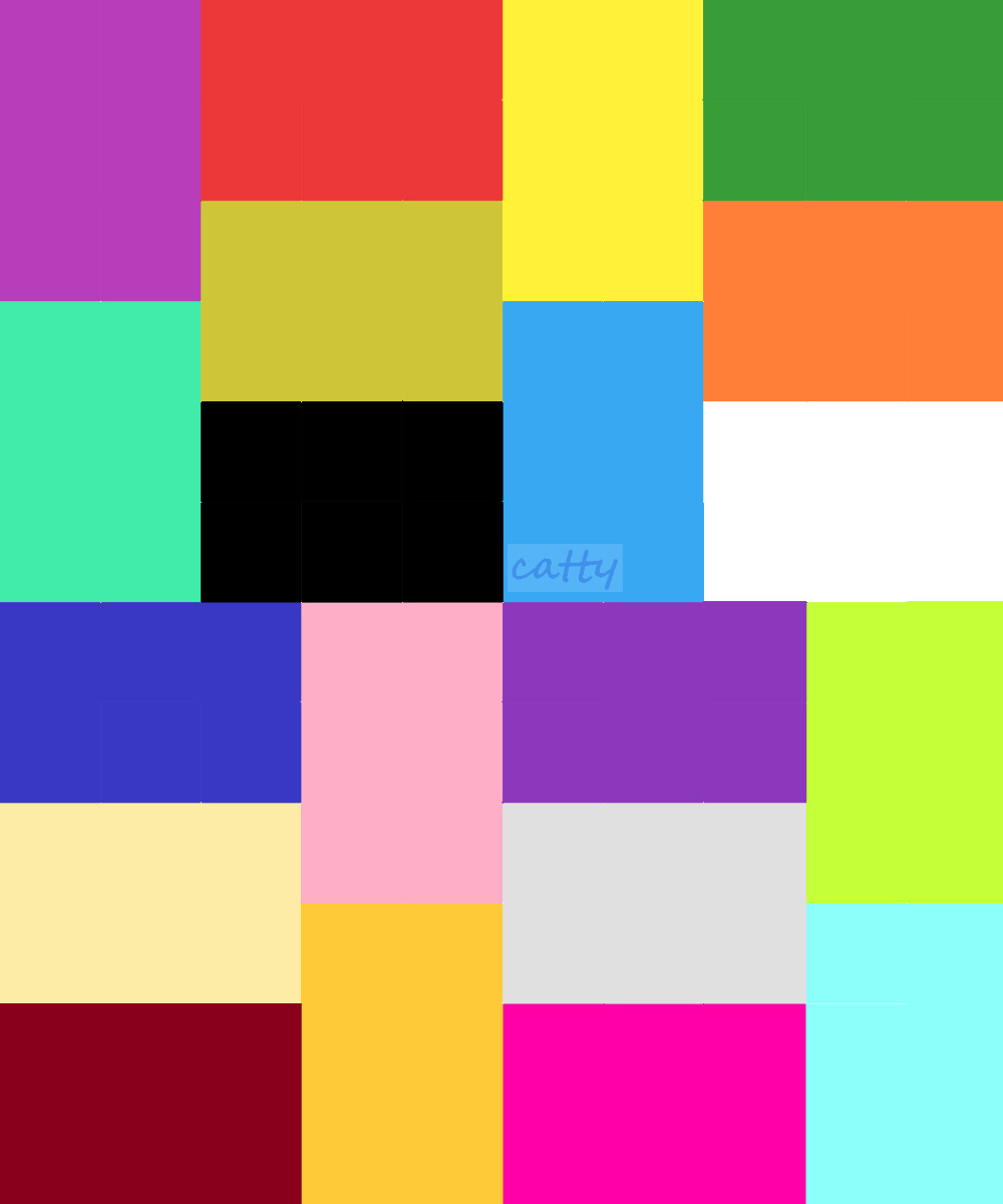 Abstract grid of bright colored squares in red, blue, yellow, green, purple, pink, orange, and other vivid hues