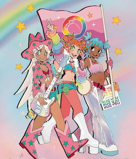 Colorful Anime Girls Group