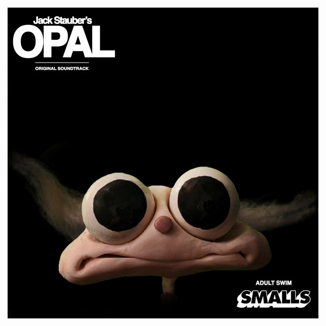 Pale big-eyed creature on a black background with Opal title text