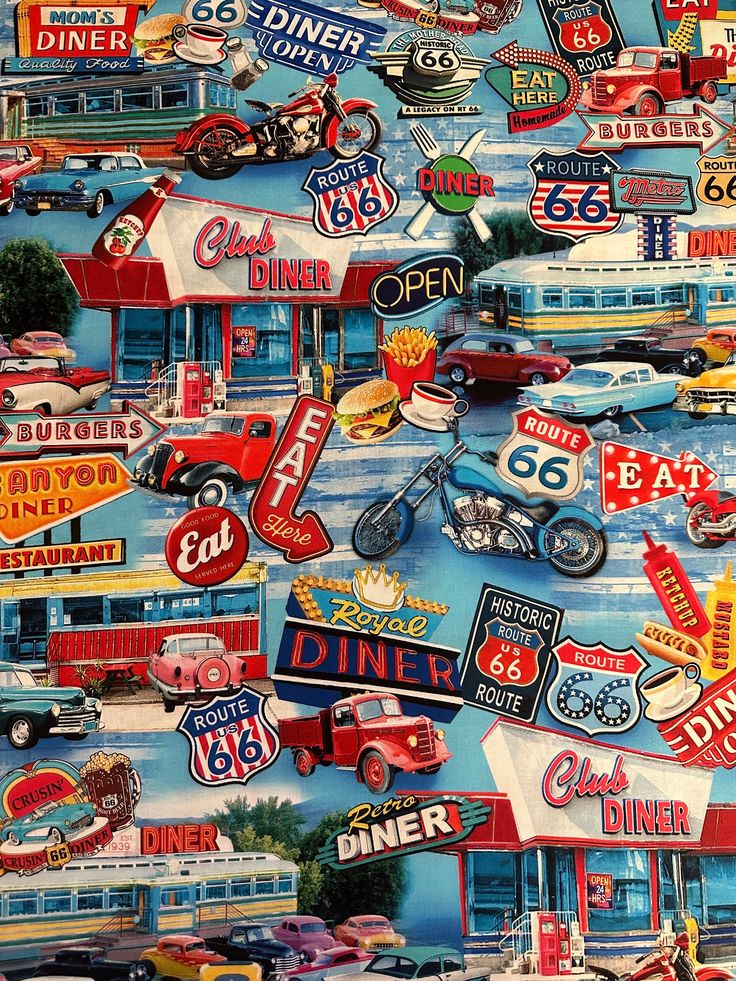 Route 66 Americana Collage