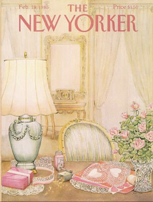 Stylized New Yorker magazine cover illustration