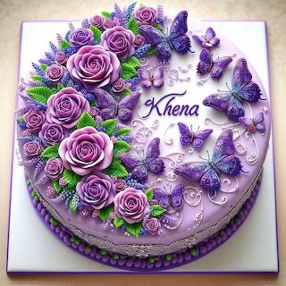 Purple Rose Butterfly Cake