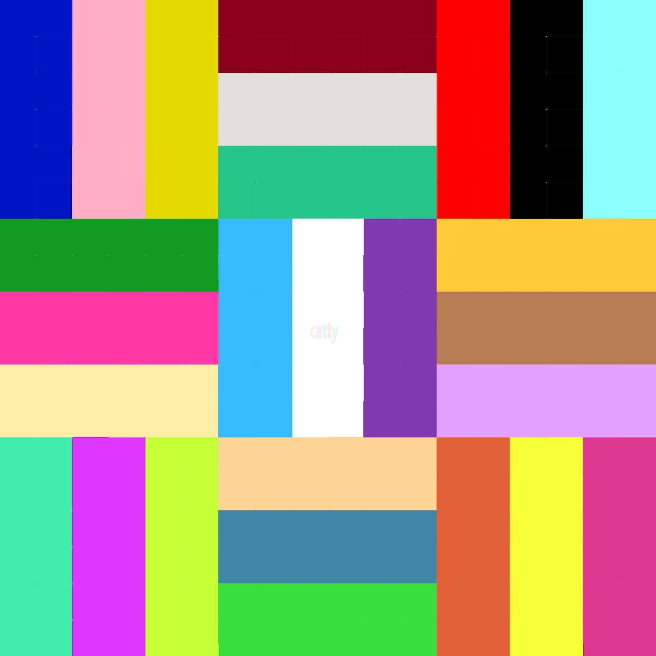 Abstract geometric pattern with colorful rectangular blocks in various bright colors arranged horizontally and vertically
