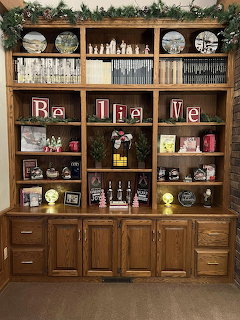 Believe Christmas Bookshelves Display