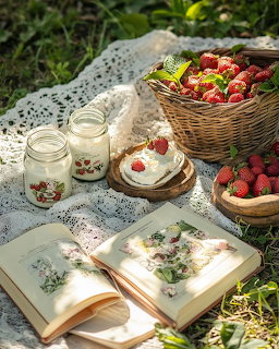 Cottagecore aesthetic morning scene with warm light and rustic decor