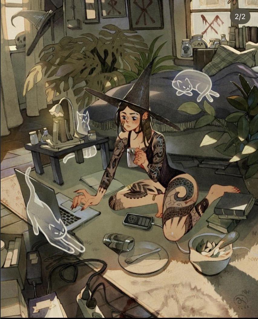 Witch Working From Home