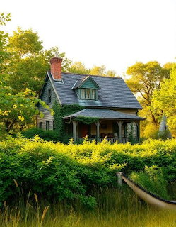 Vintage Cottage Scene