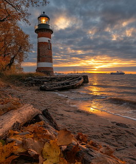 Lighthouse at Sunset