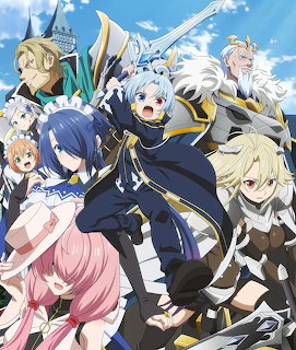 Anime characters in fantasy attire with dragon and castle background