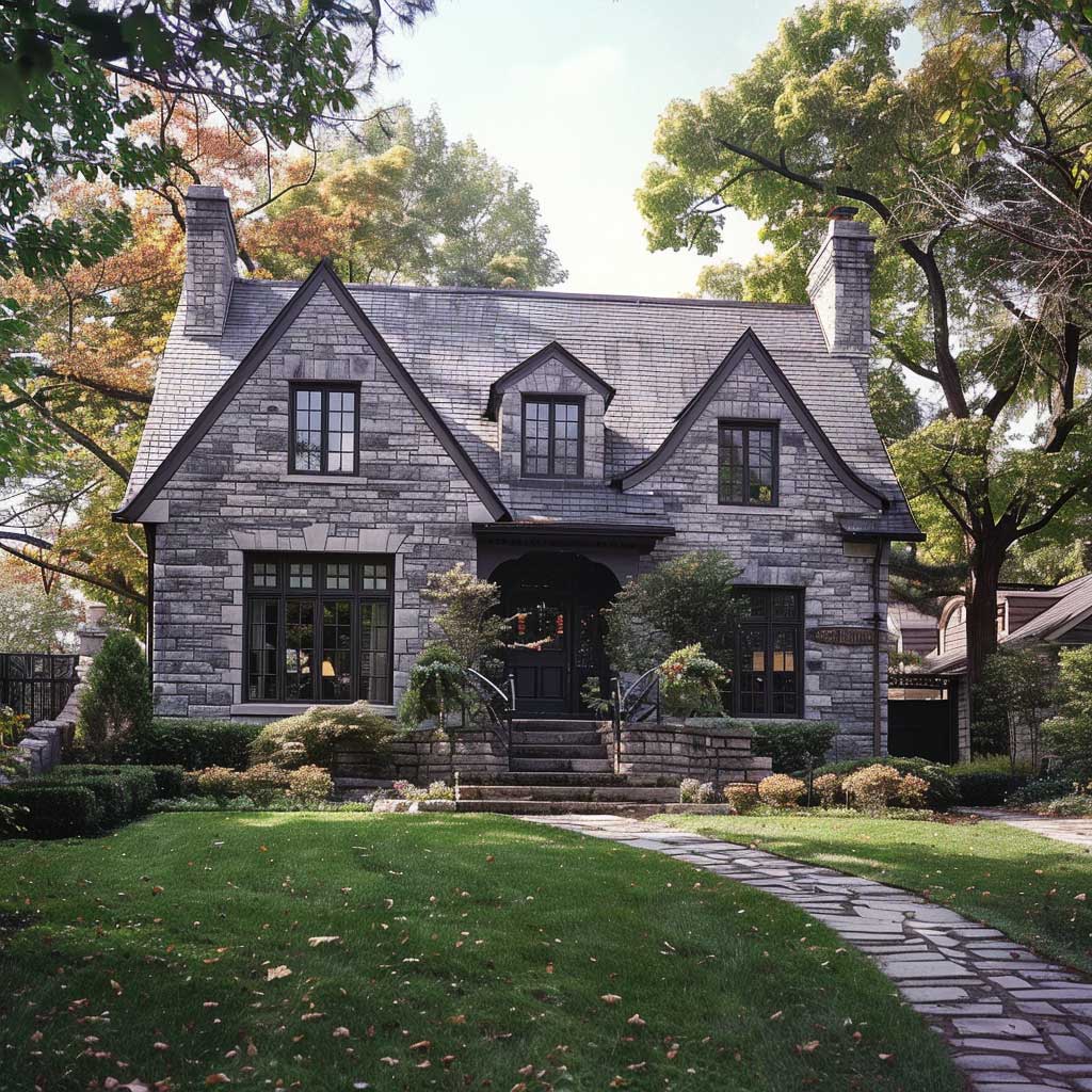 Gray Stone Tudor House