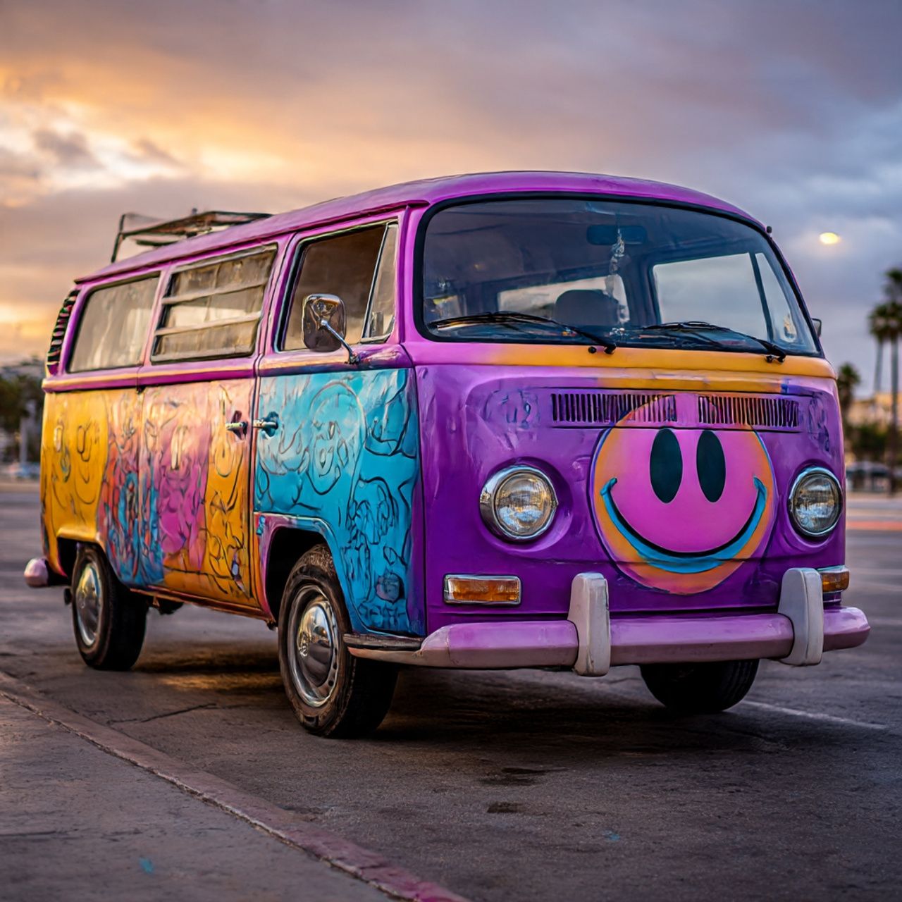 Colorful Vintage Van