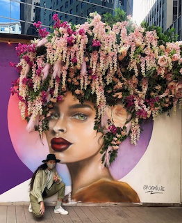 Floral Woman Street Art Mural