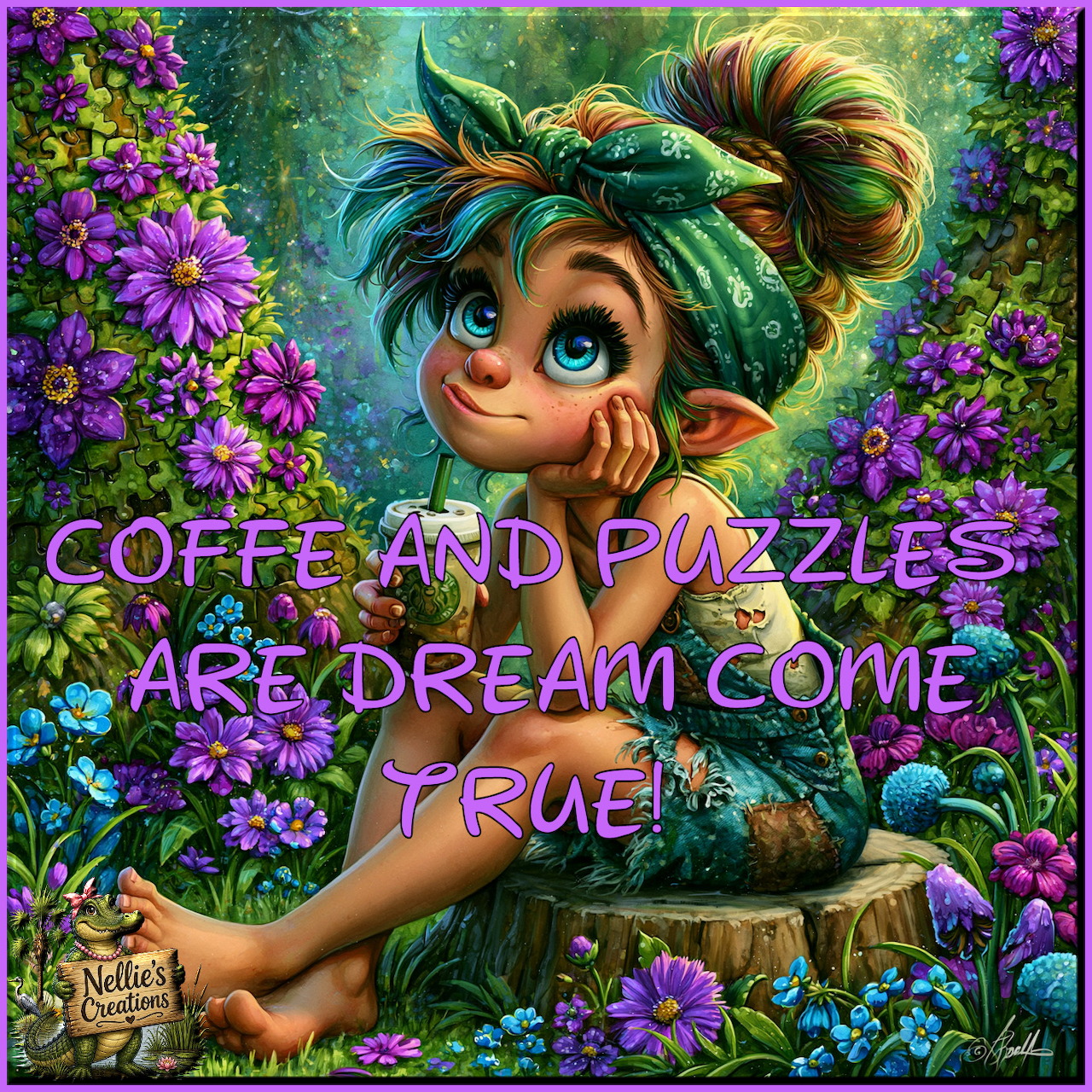 Fairy Girl in Flower Garden