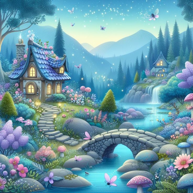 Fantasy Cottage Garden Bridge