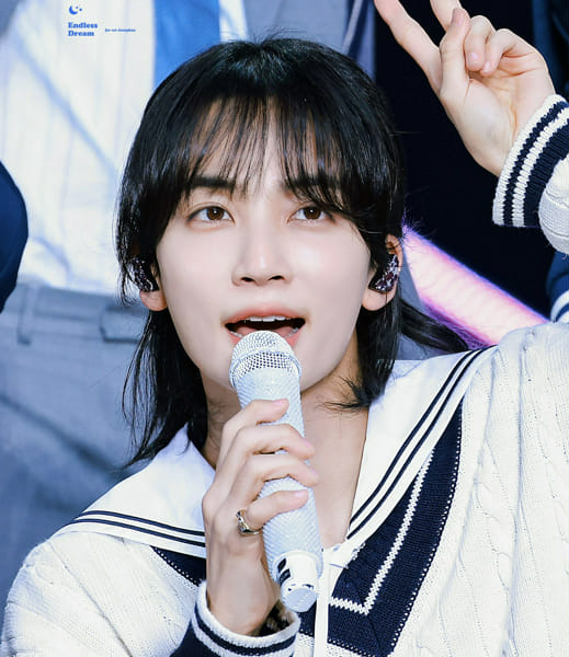 Portrait of Jeonghan from Seventeen with long hair