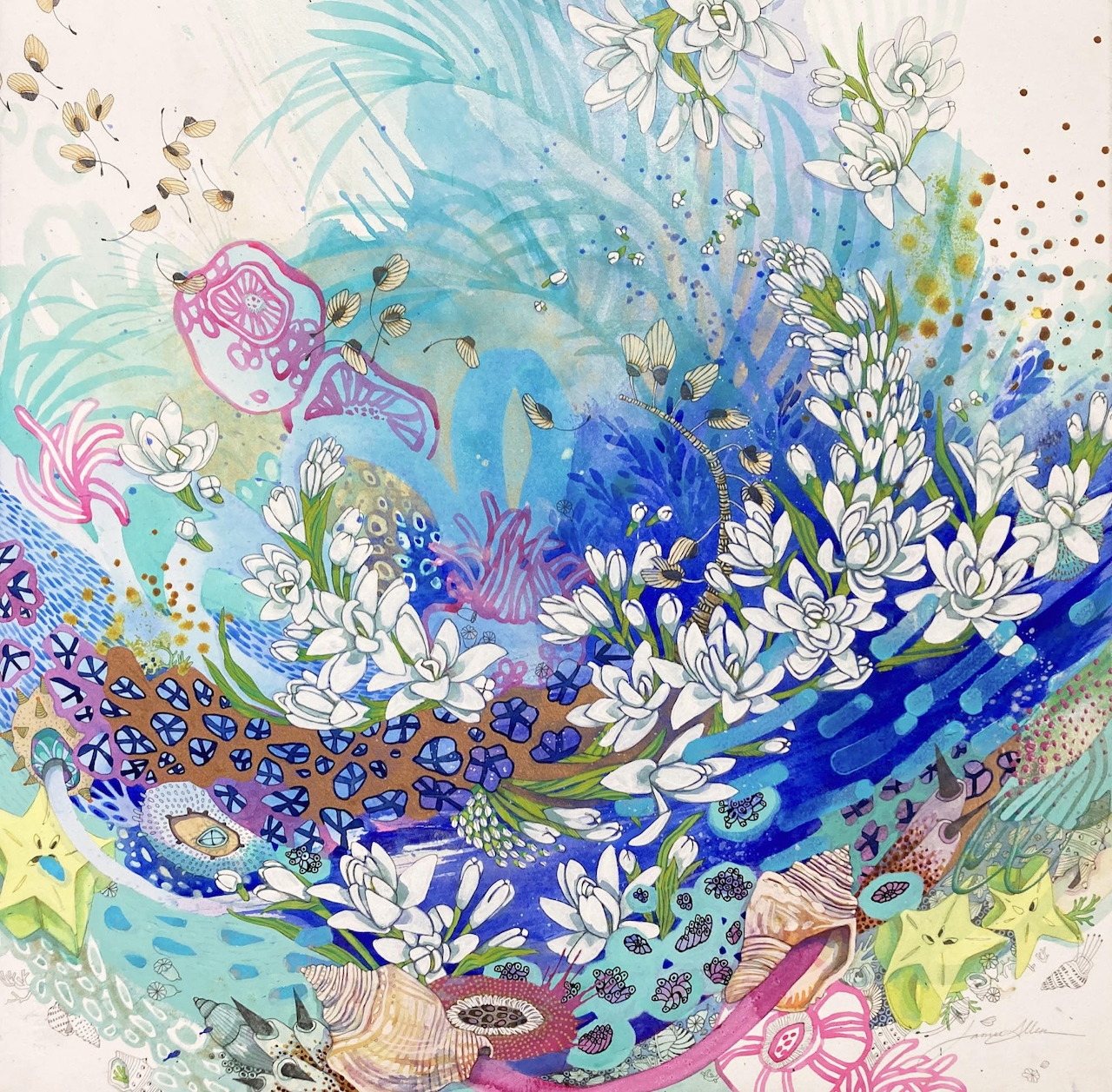Abstract Tuberose Painting