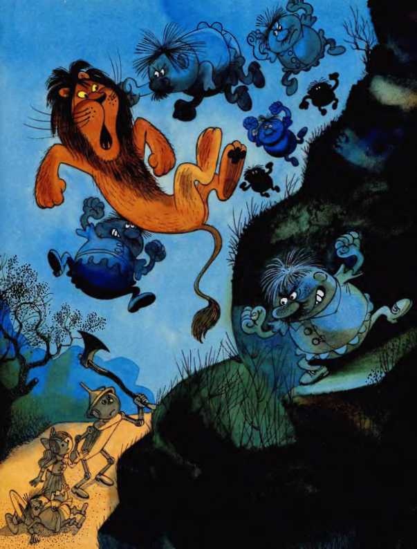 Cartoon illustration of Marrans characters in a colorful fantasy scene