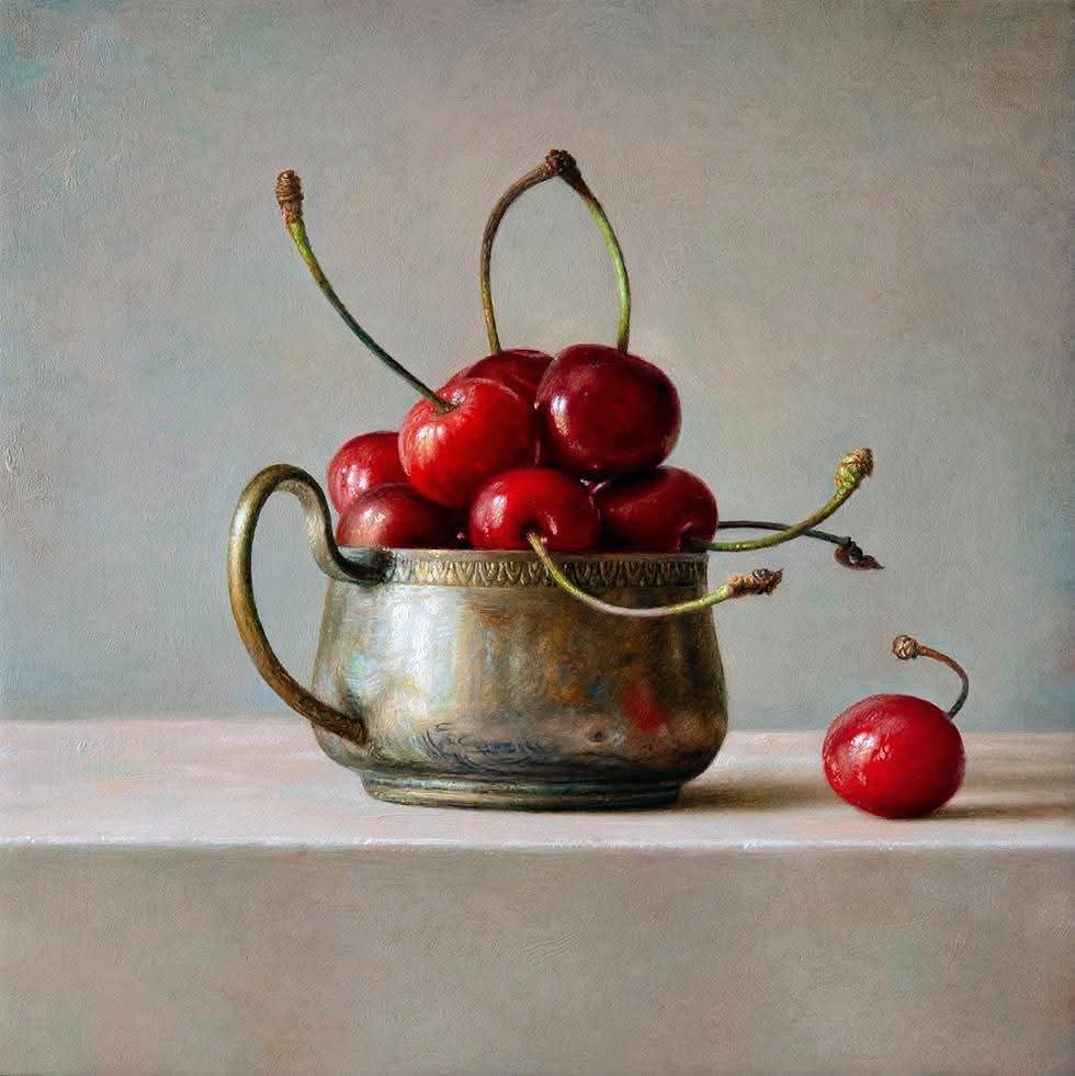 Cherries in Silver Cup