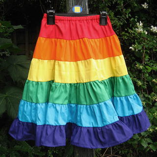 Rainbow Striped Tiered Skirt
