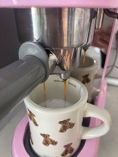 Pink Coffee Maker Tedy Bear Mug
