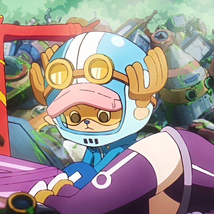 Tony Tony Chopper anime character in hat with cheerful expression in colorful scene