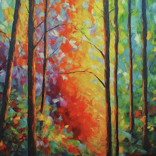 Autumn Forest Path Painting