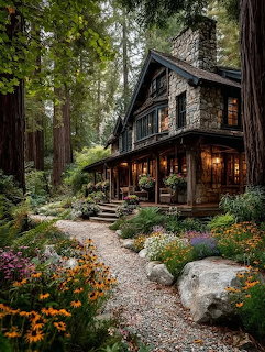 Stone Cottage in Redwood Forest