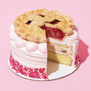 Strawberry Pie Cake Hybrid Dessert