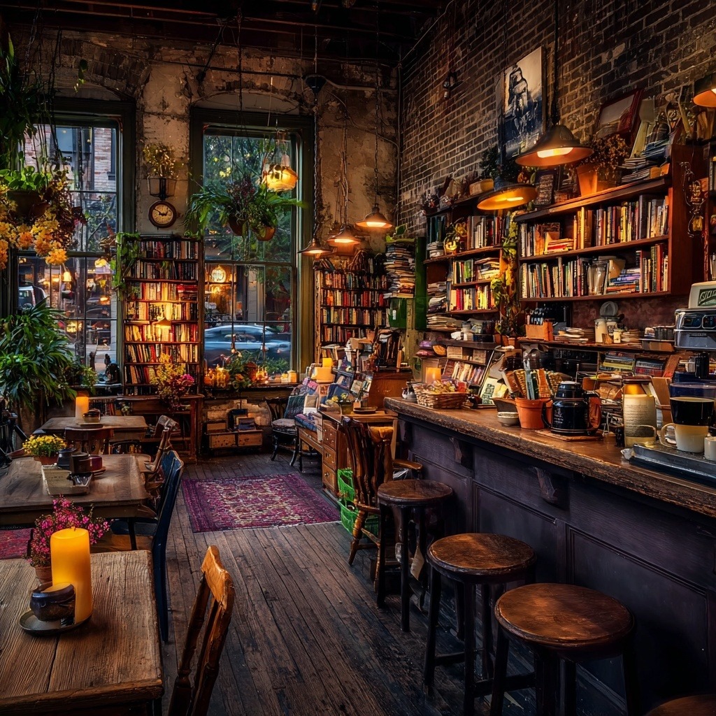Cozy Bookstore Cafe