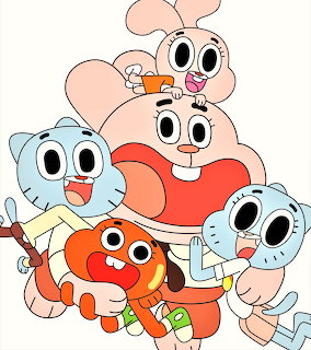 The Watterson family characters from The Amazing World of Gumball cartoon gathered in a group