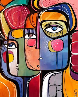 Abstract Faces Art