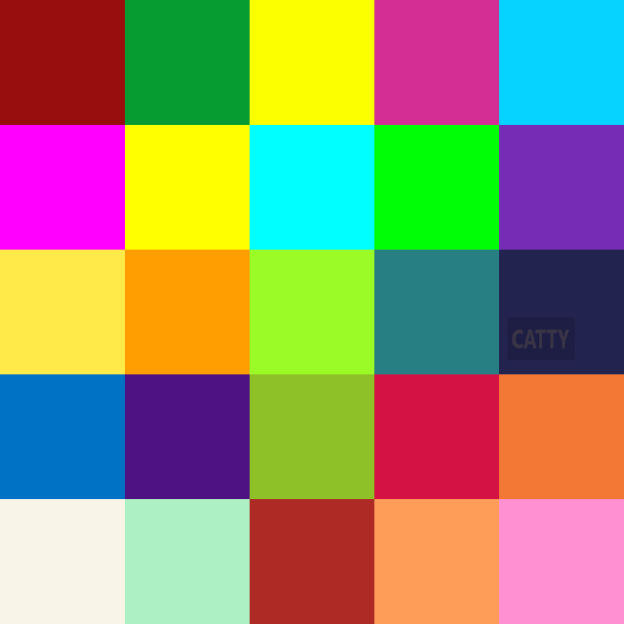 Grid pattern of bright multicolored squares in various vibrant colors