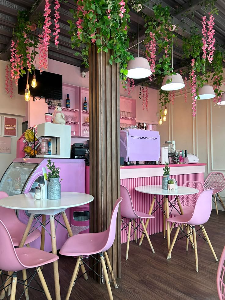 Pink Coffee Shop Interior