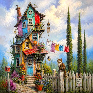 Whimsical Crooked Cat House