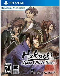 Hakuoki: Kyoto Winds PS Vita game cover with anime samurai characters