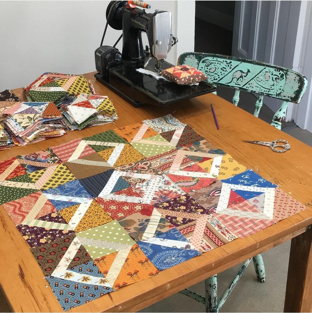 Quilt Blocks and Sewing Machine
