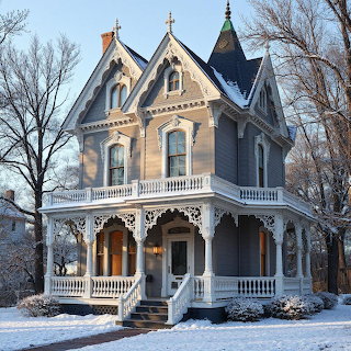 Victorian House in Winter