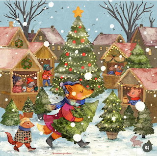 Christmas Village Fox Scene
