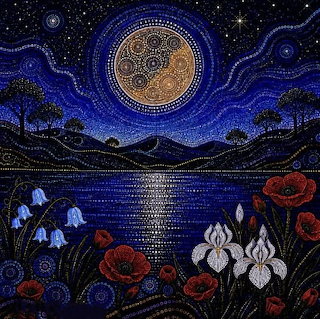 Moon Reflection on Water