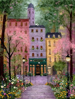 Parisian Spring Street Scene