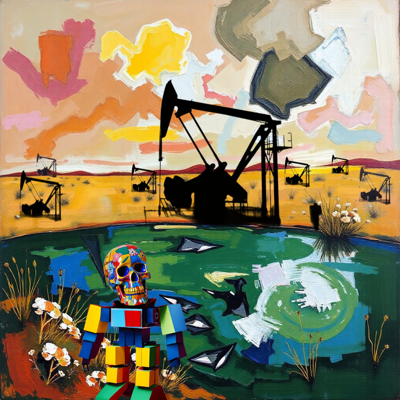 Colorful Oilfield Painting