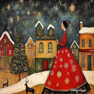 Christmas Village Lady