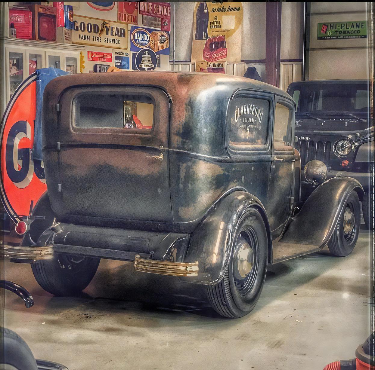 Vintage Model T Hot Rod Garage